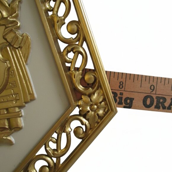 Set of 4 Vintage Syroco Hollywood Regency Ornate Faux Wood Diamond Wall Plaques - Picture 8 of 8